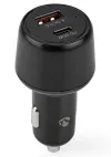 NEDIS Autoladegerät 65 W 12 - 24 V DC 3,25 A USB-A USB-C automatische Spannungsauswahl schwarz