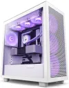 Ohišje NZXT H7 Flow RGB edition ATX 3x 140 mm ventilator USB-C 2x USB steklena stranska mrežasta plošča RGB bela