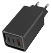 COLORWAY 1x USB and 2x USB-C turbo mains charger 65W 100V-240V Black thumbnail (5 of 8)