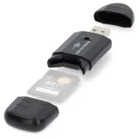 Leitor de cartão de memória NEDIS MMC SD SDHC USB 2.0 preto (1 of 7)