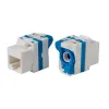 XtendLan Keystone жак RJ45 CAT6A UTP, заключващ се със заключване без инструмент, бял с цветна лента