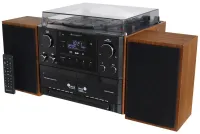 Soundmaster Elite line MCD5600BR Platenspeler CD 2x cassette BT DAB+ MP3 2x5W Bruin-zwart (1 of 3)