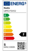 Λαμπτήρας LED NEDIS E27 G45 45 W 220 V 470 lm 2700 K με ρυθμιζόμενο ζεστό λευκό ρετρό στυλ thumbnail (2 of 2)