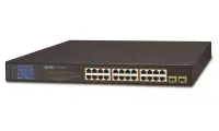 Planet GSW-2620VHP Switch PoE 24x1Gb + 2xSFP 1Gb LCD VLAN modalità estensione 10Mb-250m 802.3at 802.3az 300W PoE Budget (1 of 1)