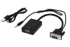 XtendLan VGA (M) zu HDMI (F) Konverter mat Audioverbindung (Jack 35mm) Stroumversuergung iwwer USB Mikro (B) bis 1080p thumbnail (2 of 2)