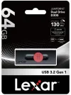 Unidad flash Lexar de 64 GB de doble tipo D300 USB-C y USB-A 3.2 (lectura de hasta 130 MB/s) thumbnail (5 of 5)