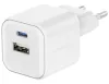 Swissten tinklo adapteris gan 1x usb-c 20w pd ir 1x usb-a 18w qc baltas