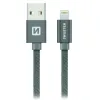 Kabel do transmisji danych Swissten Tekstylny USB Lightning 1,2 M Szary