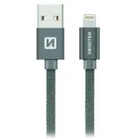 Swissten Data Cable Textile Usb Lightning 1.2 M Grey (1 of 1)