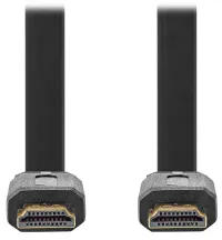 NEDIS nagy sebességű HDMI 2.0 kábel Ethernet 4K@30Hz aranyozott HDMI-HDMI csatlakozókkal lapos fekete ömlesztett 2m (1 of 2)