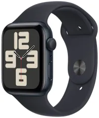 Apple Watch SE GPS 44mm Midnight Alumiiniumümbris Midnight Sport Bandiga – M L (1 of 2)