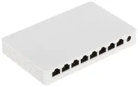 HIKVISION switch DS-3E0508D-E 8x port 10 100 1000 Mbps RJ45 ports 16 Gbps power supply 9 VDC 0.6 A (1 of 2)