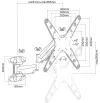 Neomounts WL70-550BL14 Uchwyt ścienny 32-55" składany, obrotowy tłok gazowy 3 piny VESA 400X400 nośność 30kg czarny thumbnail (6 of 6)