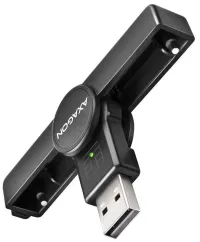 Kieszonkowy czytnik kart inteligentnych AXAGON USB-A (eObčanka) Karta inteligentna CRE-SMPA USB 2.0 (1 of 2)