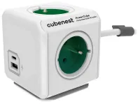 Cubenest Powercube Extended USB PD 20W A+C 4x vtičnica 15m belo zelena ozemljitvena postaja za varnost otrok 10A 250V (1 of 3)