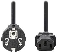 NEDIS Stroumkabel 230V Connecting 10A Connector IEC-320-C13 Direct Plug Schuko Black Bulk 2m (1 of 2)