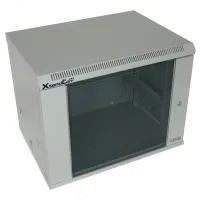 XtendLan 9U 600x450 au mur porte vitrée monobloc gris (1 of 7)