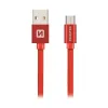 Swissten Kabel do transmisji danych Tekstylny USB Micro USB 1,2 m Czerwony