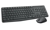 Logitech komplekts MK235 Bezvadu tastatūra + pele 2 4GHz USB uztvērējs CZ pelēks (1 of 2)