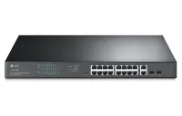 TP-Link TL-SG1218MPE Easy Smart Switch 16x 10 100 1000Mbps + 2x SFP RJ-45 kombinētais IGMP QoS VLAN statīvs (1 of 3)