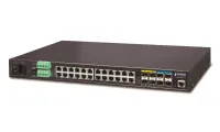 Planet IGS-6325-20T4C4X industrial L3 switch 20x1Gb 4x1Gb SFP 4x10Gb SFP+ 2x power-in -40~75°C IP30 fanless (1 of 1)