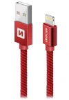 Kabel do transmisji danych Swissten Tekstylny USB Lightning 1,2 M Czerwony