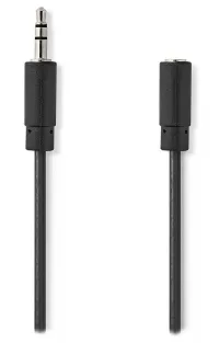 NEDIS extension stereo audio cable with jack plug 3.5 mm - socket 3.5 mm black bulk 5m (1 of 2)