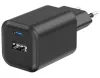 Swissten verkkosovitin gan 1x usb-c 45w pd + 1x usb-a 18w qc musta