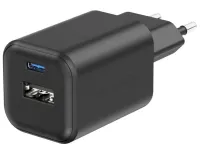 Adaptóir líonra Swissten gan 1x usb-c 45w pd + 1x usb-a 18w qc dubh (1 of 3)