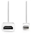 NEDIS kabelis mini DisplayPort – HDMI mini DisplayPort kištukas – HDMI lizdas balta lizdinė plokštelė 20cm