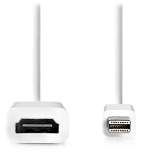 NEDIS kabelis mini DisplayPort – HDMI mini DisplayPort kištukas – HDMI lizdas balta lizdinė plokštelė 20cm (1 of 2)