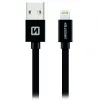 Καλώδιο δεδομένων Swissten Textile Usb Lightning Mfi 1,2 M Μαύρο