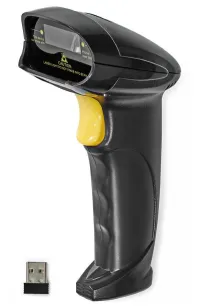 NEDIS Barcode-Scanner, Laser, kabellos, 1D, linear, batteriebetrieben, USB-betriebener USB-Dongle, Schwarz (1 of 3)