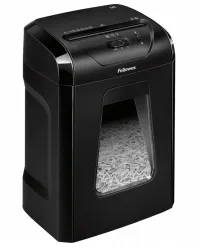 Τεμαχιστής FELLOWES 12 C διατομή 4x40mm όγκος καλαθιού 19 l επίπεδο μυστικότητας τύπου 2 - εμπιστευτικό μαύρο (1 of 2)