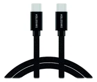 Swissten кабел за данни USB-C USB-C с текстилна оплетка 2.0 M Черен (1 of 1)