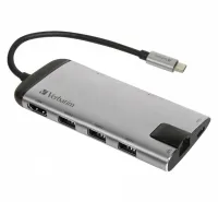 VERBATIM Hub USB MULTIPORT USB-C 3x USB 3.0 HDMI SDHC MICROSDHC RJ45 (1 of 2)