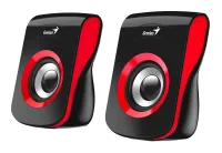 Enceinte GENIUS SP-Q180 Rouge 2.0 6W Alimentation USB Jack 3,5 mm noir-rouge (1 of 2)