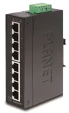 Planet ISW-801T 8x 10 100 DINIP30 paplašināts temperatūras diapazons -40–75°C IEEE 802.3az (EEE) EFT+ESD