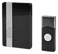 NEDIS Wireless Doorbell Kit Mains Powered 36 Melodies Range 300m 80dB Black (1 of 3)