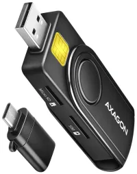 AXAGON džepni kontakt čitač pametnih kartica USB-C SDMicro SDSmartCard SIM CRE-SMP2A USB 2.0 (1 of 3)