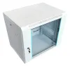 XtendLan 9U 600x450 on the wall one piece glass door gray thumbnail (4 of 7)