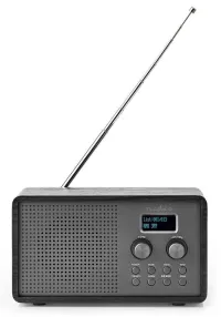 NEDIS galda radio DAB+ FM 1,3" ar baterijām darbināms digitālais 4,5 W modinātājs melns (1 of 4)