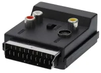 NEDIS SCART-adapter SCART-stekker S-video Vrouwelijke SCART-aansluiting 3x RCA-aansluiting zwarte doos (1 of 3)