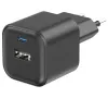 Swissten GAN strāvas adapteris 1x USB-C 35W PD + 1x USB-A 27W QC melns