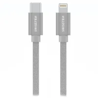 Swissten datový kabeltextile usb-c lightning 2,0 m stříbrný (1 of 2)