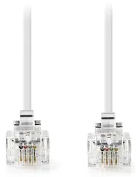 NEDIS telefonkabel RJ11 kontakt - RJ11 kontakt 10m vit (1 of 2)