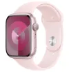 Apple Watch Series 9 45mm rosa Aluminium mat Liichtrosa Sportsband S M