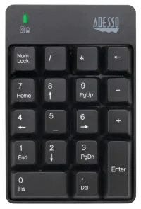 Adesso WKB-6010UB bezvadu ciparu tastatūra 2,4 GHz noturīga USB, melna (1 of 5)