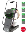 Swissten Magfold 3in1 25W Foldable Wireless Charger Black (Magsafe Compatible) thumbnail (2 of 5)