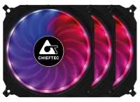 CHIEFTEC sada ventilátorov Tornado 3x 120mm fan RGB LED RGB ovládač Diaľkové ovládanie ultratichý 16 dBa (1 of 7)